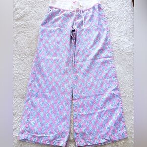 Lilly Pulitzer Pink and Blue Wide Leg Pants